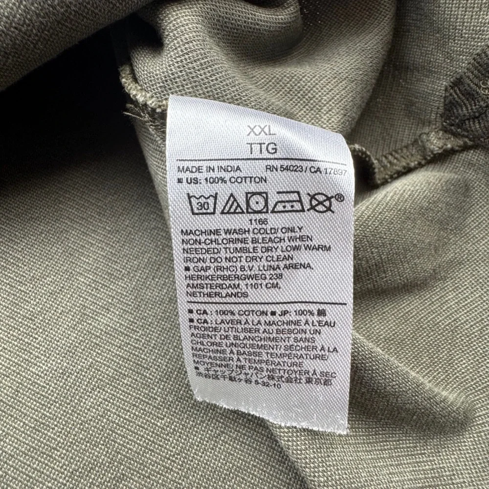 Banana Republic Polo Shirt XXL Olive Green Herringbone Luxe Touch Performance